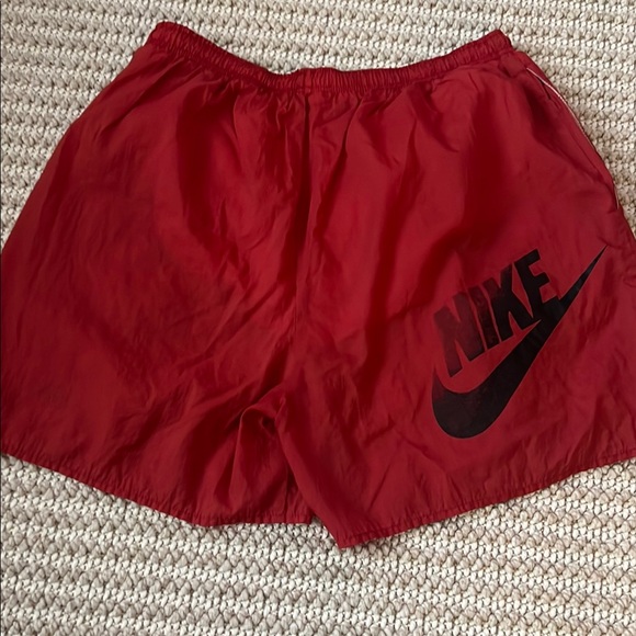 Nike Red Athletic Swim shorts Lightweight Elastic Waist - Picture 3 of 5